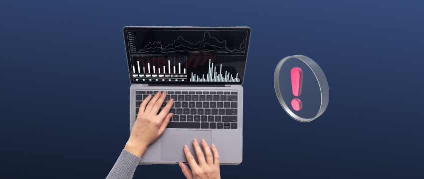 A person using a laptop to type, with a graph displayed, indicating market analysis for trading purposes with MT4